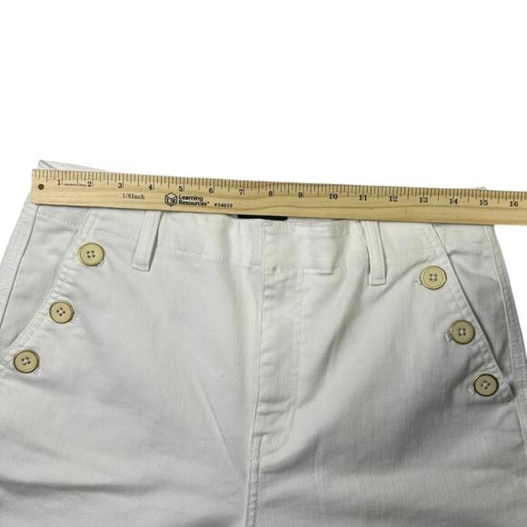 Talbots Women’s White Wide Leg Jeans Size 10 High Rise Button Front Cotton Blend - Picture 7 of 9